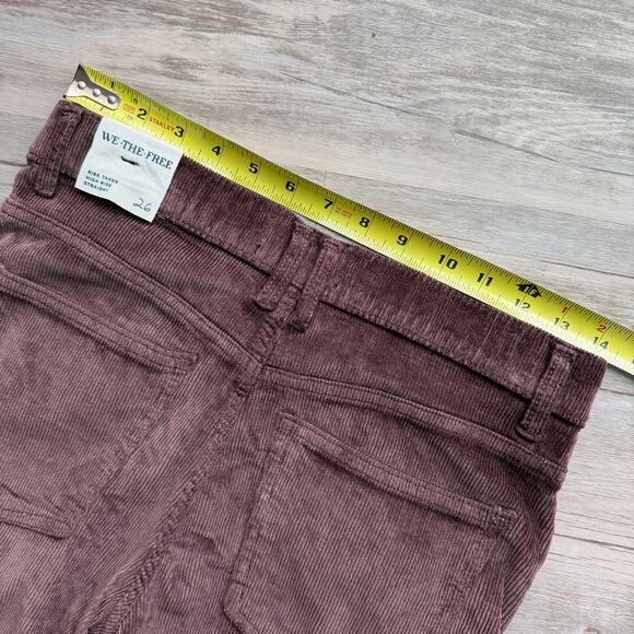 NWT Free People We The Free Risk Taker High Rise Corduroy Pants Brown Size 26 - Picture 6 of 10